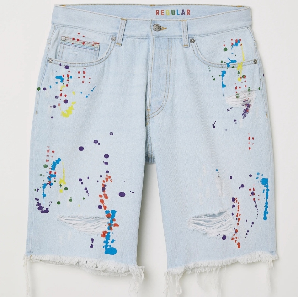 H&M Pride Collection Paint Splatter Shorts